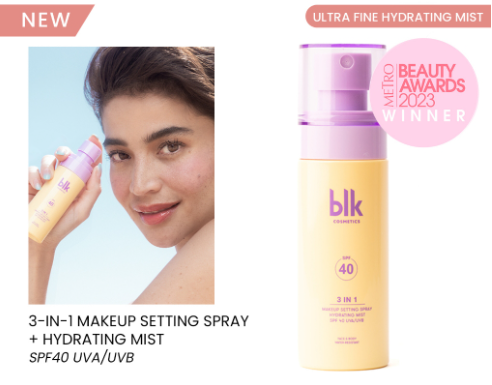 Blk Cosmetics Fresh 3in1 Makeup Setting Spray & Hydrating Mist SPF 40 UVA/UVB