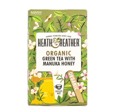 Heath  & Heather Green Organic  Tea With  Manuka Honey  20 Bags