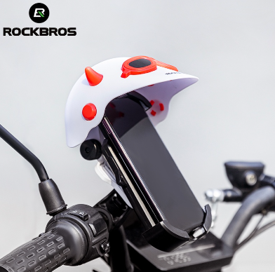 ROCKBROS Bicycle Phone Holder Shading Stand Hat Electric Motorcycle Navigation Bracket Rainproof Phone Mount Personality Artistic Bike Accessories