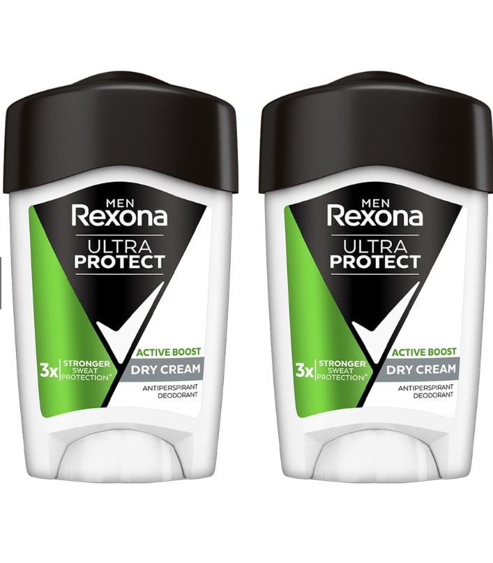 Rexona Men Ultra Protect Deodorant Dry Cream Stick Active Boost 48G BUNDLE OF 2