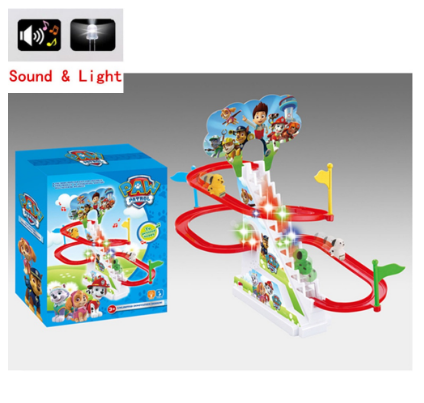 Fun Paw Patrol TV Action Figures Doll Light Music Track Stairs Set Kids Boy Girl Toy Kit Gift
