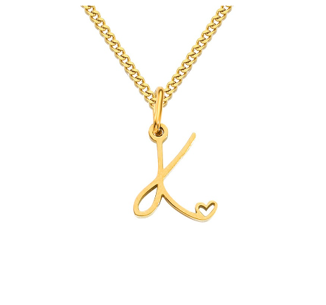 Cursive Initial Necklaces for Women Girls,14K Gold Filled Personalized Monogram Name Letter Necklace Jewelry Gifts K