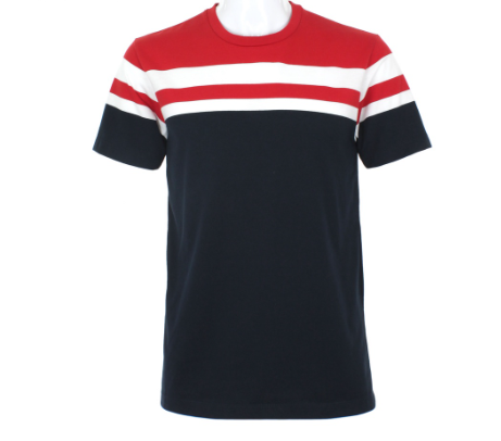 Cubic Men Round Neck Tees T-shirt Stripes Shirt Top Top for Men