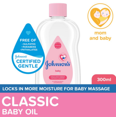 Johnson's Baby Oil 300ml-Newborn, Baby Essentials, Baby Care, Baby Massage Oil, Baby Oil for Newborn