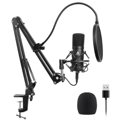 Maono AU-A04 USB Microphone 192KHZ/24BIT Professional Podcast Condenser Microphone for PC,Podcast,YouTube,Live,Recording