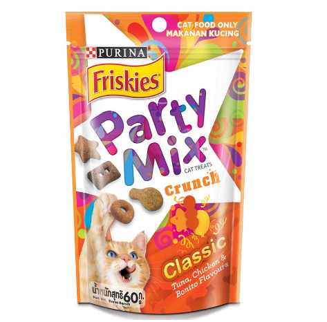 Friskies Party Mix Crunch Original Premium Adult Cat Treats  60g