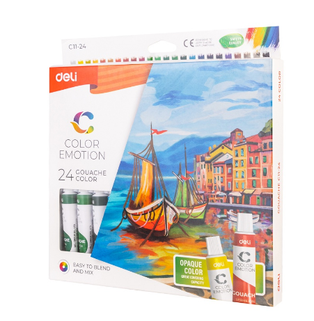 Deli Acrylic Paint Tube Watercolor Painting Kit 12ml Ec11 5/12/24 PCS