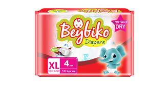 Beybiko Diapers Extra Large (13 Kgs Up) -  Travel Pack - Taped Diapers 4's