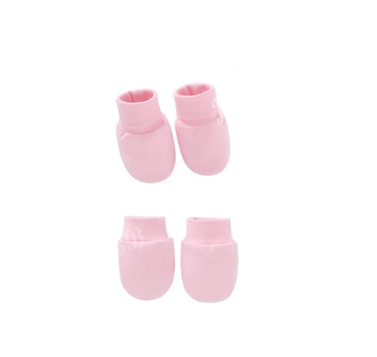 Baby Mittens and Booties Set Newborn Infant Cotton Mitten Set M24