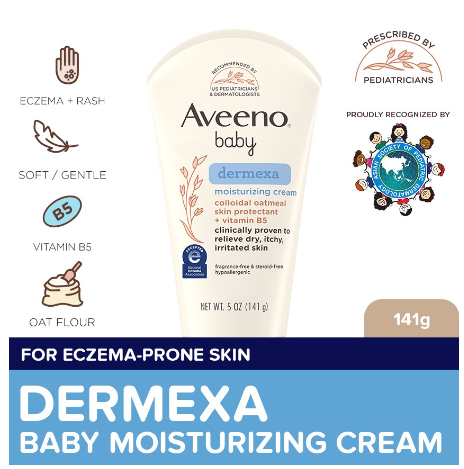 Aveeno Baby Dermexa Moisturizing Cream 141g - Lotion For Newborn Baby, For Sensitive Skin, Eczema