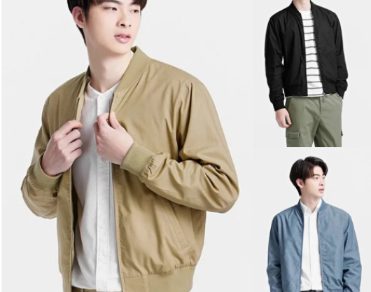 Men's Bomber Jacket Korean Trend Tooling Casual Jacket Simple Solid Color Casual Fashion