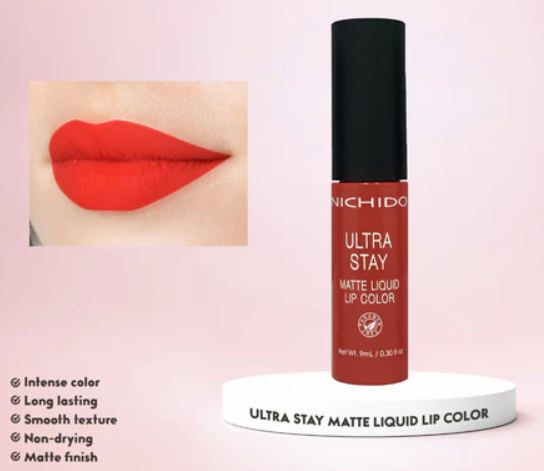NICHIDO Ultra Stay Matte Liquid Lip Color - Iconic Red