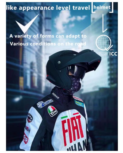 Motorcycle Helmet, Open-Face Helmet With Visor, Suitable for Electric Bikes, Lightweight and Breatha