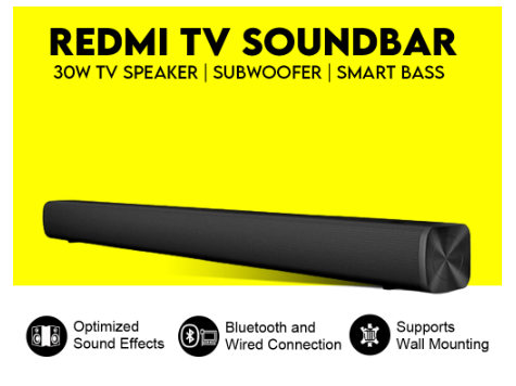 Xiaomi Redmi 30W TV Speaker Sound Bar Subwoofer Smart Bass Stereo Device Wireless Bluetooth