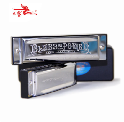 Harmonica SWAN Senior Bruce 10 Hole BLUES with case Brass stainless steel