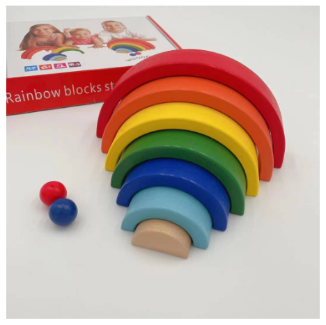 K2-shop Rainbow blocks stacking Wooden toy Educational Toys  5.0  369 Ratings 930 Sold