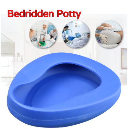 Portable 2L Bedpan Urinal for Elderly, Thick Plastic, Bedridden Potty Adult Toilet Bowl