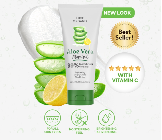 Luxe Organix Aloe Vera Brightening Micro Foam Cleanser With Vitamin C 120mL