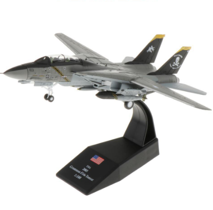 Diecast Military Model Toy F-14 Tomcat Super Flanker Jet Fighter Aircraft 1:100