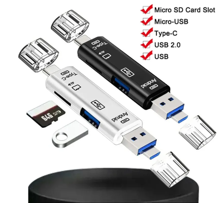 5 in 1 Multifunction USB 2.0 Type C USB Micro USB SD TF Memory Card Reader for Android IPhone Computer Dock OTG Type C Adapter