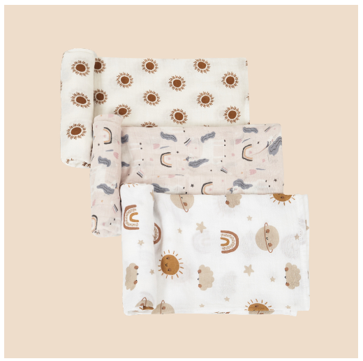 HappyFlute 120x110CM 3PCS Muslin Blanket Bamboo Cotton Baby Swaddle Soft Newborn Blanket Bath Towel Infant Wrap SET12