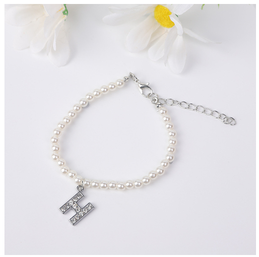 26 Letters Alphabet Initials Pearl Beaded Bracelet Bangle Women Jewelry Gift New