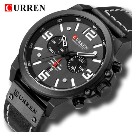Curren Top Luxury Brand Military Leather Men's Waterproof Sports Quartz Chronograph Watch Date Fashion Casual 8314X M4