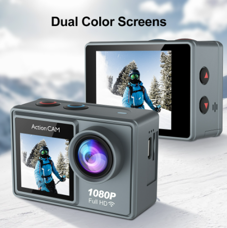 AUSEK Dual Screen 1080P 4K Ultra HD Action Camera Underwater 30M Helmet Video Recording
