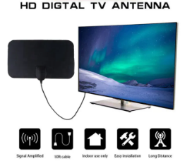 TV Antenna Indoor HDTV Antenna HD Digital Indoor Amplified 50-Mile Range HDTV Antenna Digital Antenna TV Receiver Aerial HD Flat Design High Gain Indoor Signal Receiver