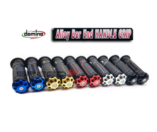 SP Domino Handle Grip Smooth Rubber With Alloy Bar End High Quality A Pair For Motorcycle Universal