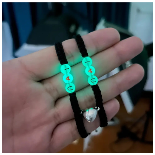 2Pcs Glow in the Dark Luminous Bracelet For Women Adjustable Fashion Women Men Couple Bracelet Best Friends Bracelets B30