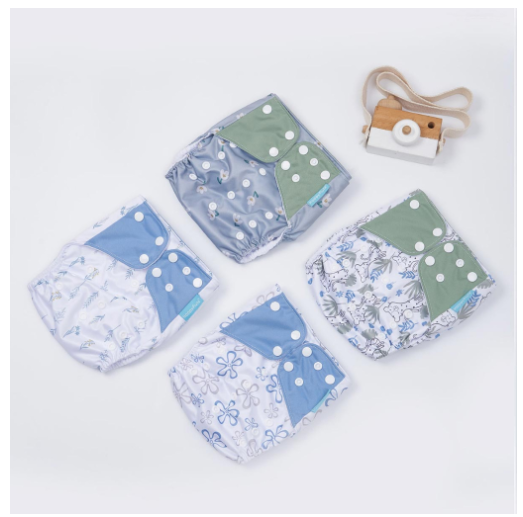 Happyflute Baby Reborn 4pcs set Washable Eco-friendly Baby Cloth Diaper Ecological Adjustable Nappy Reusable Diaper Fit 0-2year Set24