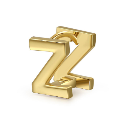 Unique Design Initial Letter Earrings 18K Gold Double Layer Letter Earrings Jewelry Single Z