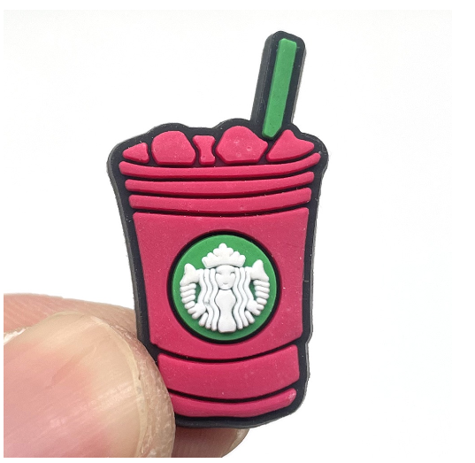 Cute Coffee Jibits Croc Milk Tea Jibitz Charm Pin Milktea Shoe Charms Starbucks Croc Jibbits for Men Shoes Accessories Decoration MT5