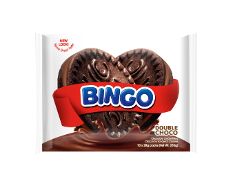 Bingo Double Choco Coated Sandwich Cookies 28g x 10s