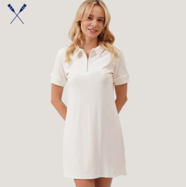 Regatta Zip Collared Polo Dress For Women White