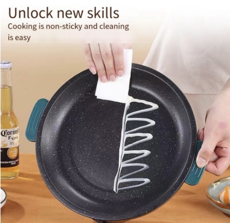 Electric Pan Non-Stick Multifunction Pan BBQ Party Korean Pan Fried Pancake Grill Electric Baking