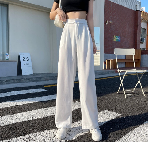 Women's Korean Wide Leg Pants Loose Casual Trousers Thin Section Lazy Style