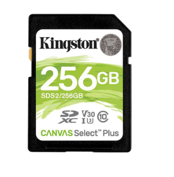 Kingston Canvas Select Plus SD Card 256GB MicroSDHC MicroSDXC for Cameras