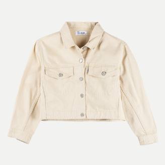 RRJ Ladies Basic Denim Jacket Boxy Fitting for Women Trendy Fashion High Quality 111947 (Beige)