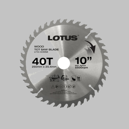 Lotus TCT Saw Blade 10" 40T (WOOD) LT10-40WSX - Cutting Tools