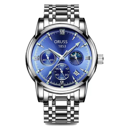 Oruss Watch For Men Water Proof Original Business Quartz Watch Men Stainless Steel Automatic Dual Calendar Fashion Watches Relo for Men 03