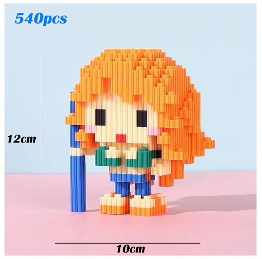 Lboyu One Piece Luffy Toys Cute Block Mini Character Building Block Children's Education Game 6