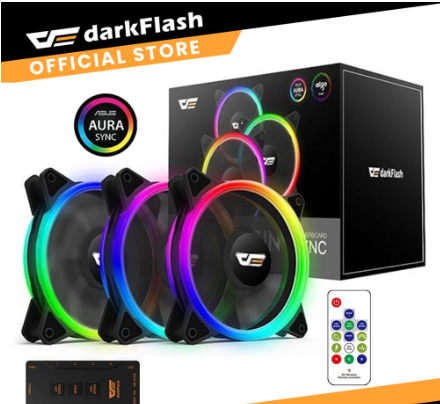 DarkFlash DR12 PRO 3in1 3Double ring fan+Control+remote contro RGB FANS