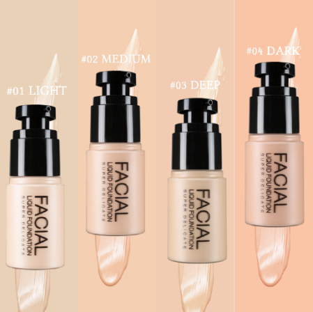 Lamuseland Long Lasting 4 Colors Face Velvet Foundation Liquid