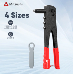 Mitsushi 4-Size Nozzles Hand Riveter