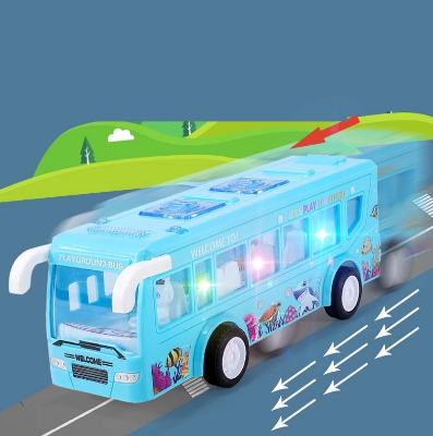 Inertial Bus Toy Sound and Light Music Bus Model Bus Drop-Resistant Toy Car Boy Toy 3-6 years old