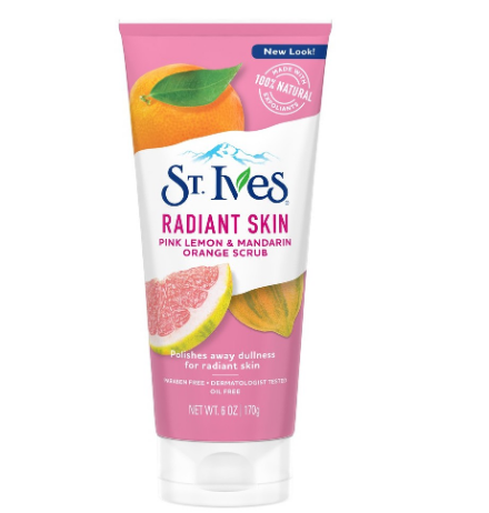 St. Ives Pink Lemon and Mandarin Orange Exfoliating Face Scrub Made with 100% Natural Exfoliants 6oz