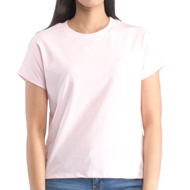 Stylistic Mr. Lee Ladies Basic Tees Trendy Plain Round Neck Top For Women Relaxed Fit 126028 (Pink)
