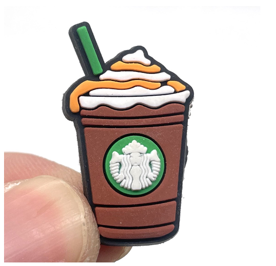 Cute Coffee Jibits Croc Milk Tea Jibitz Charm Pin Milktea Shoe Charms Starbucks Croc Jibbits for Men Shoes Accessories Decoration MT11